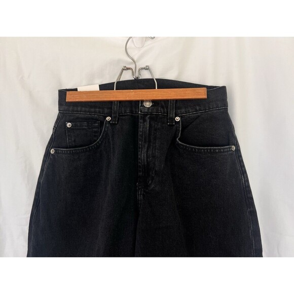 Splendid Black Rinse Carson Barrel Leg Jean Tapered Women’s Size 24 Raw Hem - Picture 8 of 13